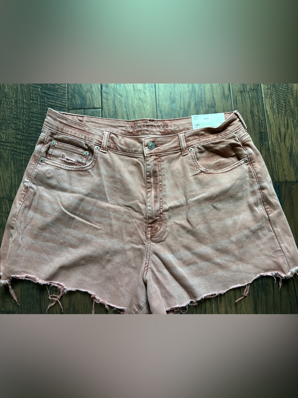 American Eagle Outfitters Washed Peach Pink Denim Cutoff Shorts